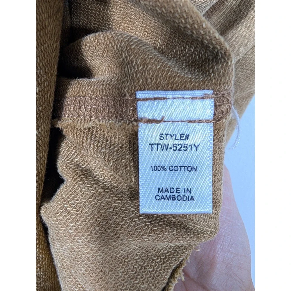 ZENANA Color Washed Henley‎ Tank top Tunic Raw Edge Exposed Seam Mocha Large